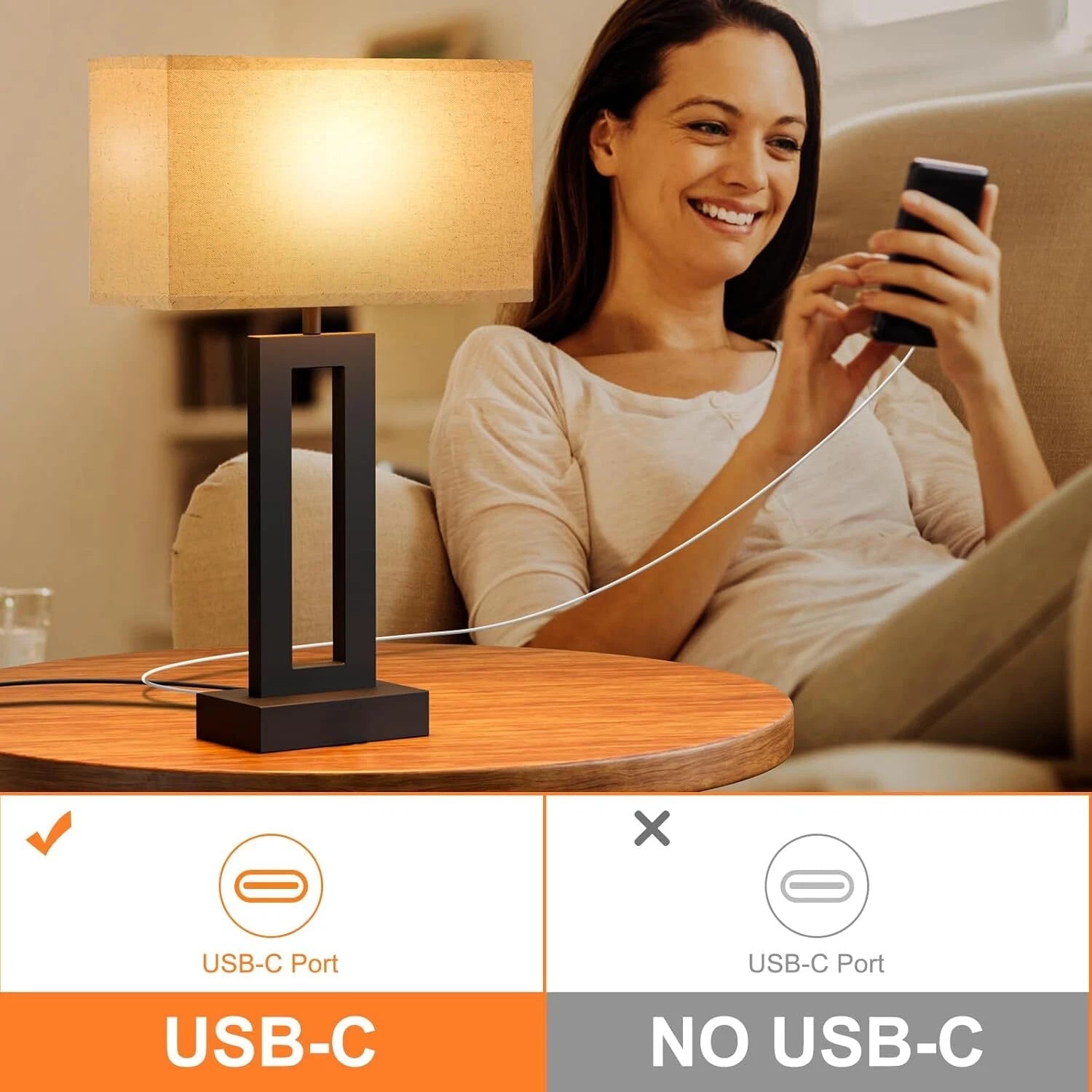 Bedroom Bedside Lamp - Touch Control, 3-Way Dimmable, LED Bulb, Easy Assembly 07FC0E-D4 - KOEEK