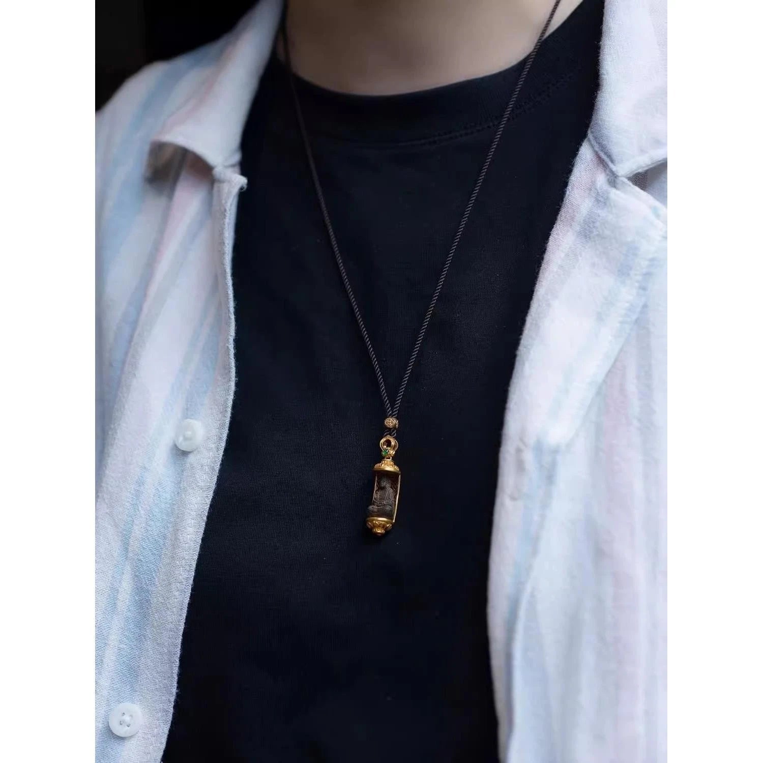 Copper Mini Buddha Amulet Pendant Necklace Vintage Style Unisex Jewelry 07FC0E-D4 - KOEEK