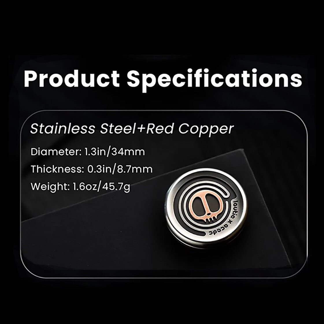 Lautie ACEDC Metal Devil Milk Cap Haptic Coin Shape Hand Push Slider Toy Gifts 07FC0E-D4 - KOEEK