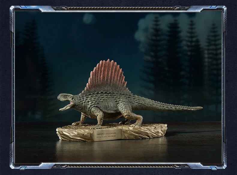 TONGSHIFU 1/20 Dimetrodon Model Brass Dinosaur Pelycosauria Statue Display Gift 07FC0E-D4 - KOEEK