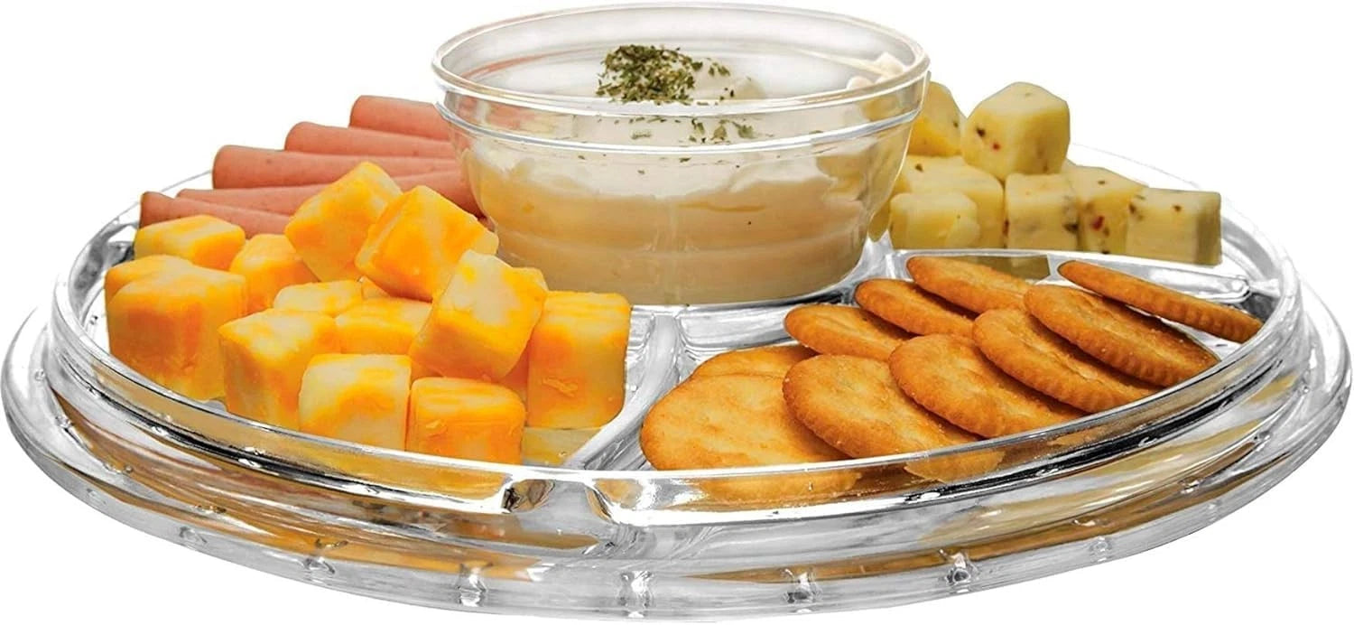 (12") 6 in 1 Acrylic Cake Stand with Dome Lid Multifunctional Serving Plate 07FC0E-D4 - KOEEK
