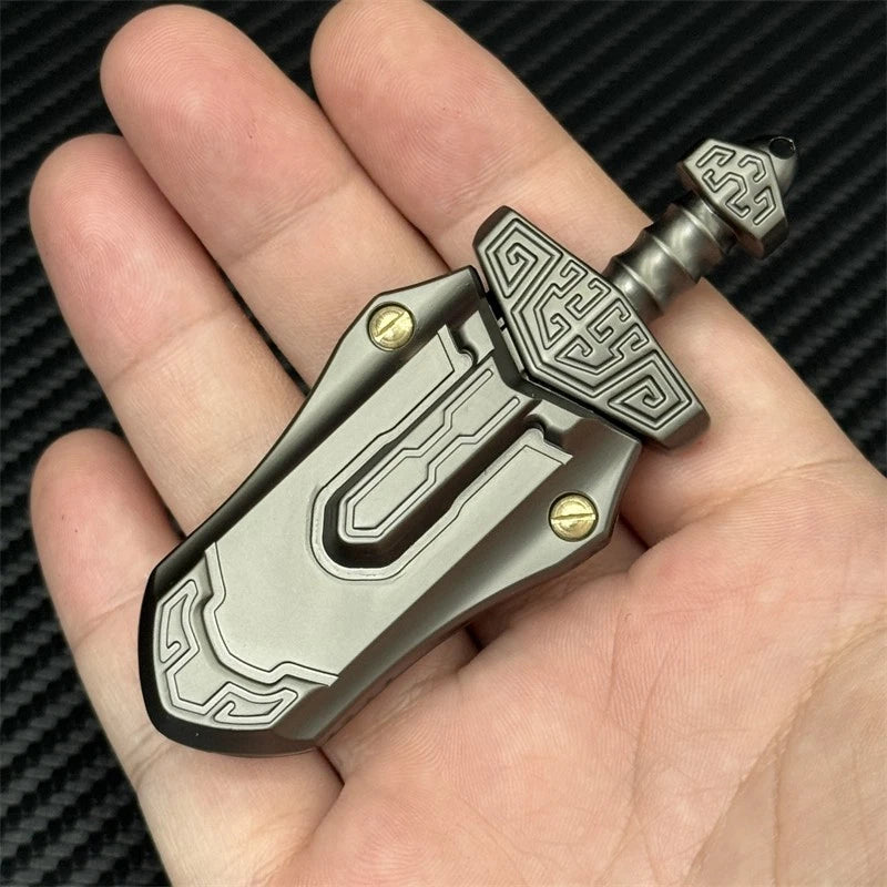 Exquisitely Carved Sword EDC Fidget Toy Fashion Stainless Steel Fidget Slider 07FC0E-D4 - KOEEK