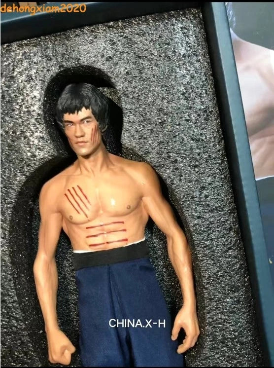 CHINA. X - H Bruce Lee 李小龙 Figure Statue Action Model Limited Two Heads  1/6 07FC0E-D4 - KOEEK