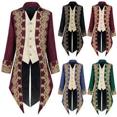 Medieval Mens Vintage Jacquard Jacke Gothic Coat Uniform Cosplay Costume Tuxedo 07FC0E-D4 - KOEEK