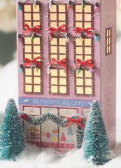 Anthropologie Light-Up Holiday Village Pink Blitzen Bakery Emily Taylor  2024 ANTHROPOLOGIE - KOEEK