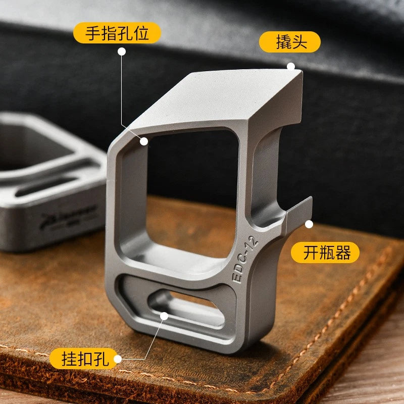 Personalized Titanium Alloy Trendy Keychains EDC Pry Bar Pendant Outdoor Tools 07FC0E-D4 - KOEEK