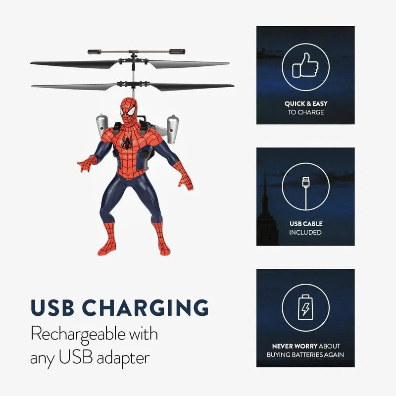 Marvel Avengers Spider Man RC Helicopter with LED Lights and Gyro 2CH MARVEL - KOEEK