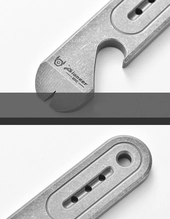 EDC Titanium Alloy Keychain Multi Tools Crowbar Pry Bar Portable Bottle Opener 07FC0E-D4 - KOEEK