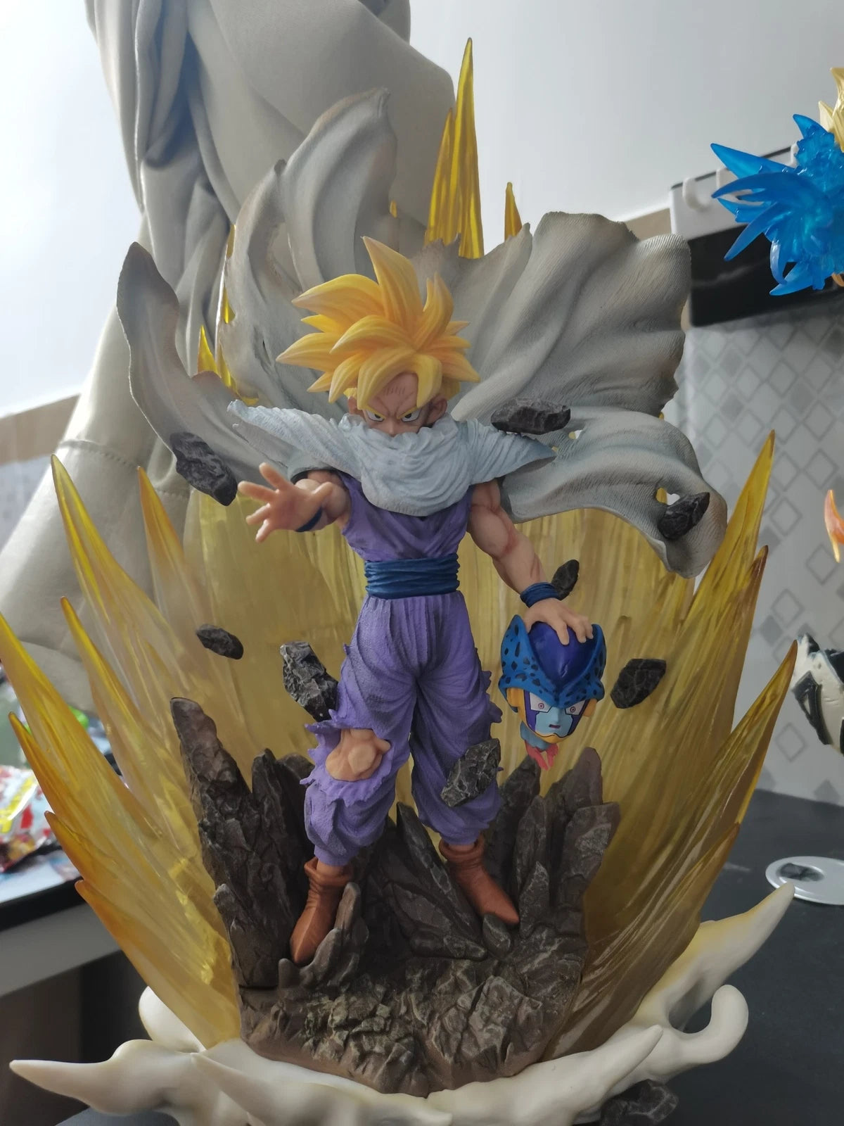 Anime Collectible Z Son Gohan Cape Ver. vs Cell Statue PVC Figure Light up 41CM 07FC0E-D4 - KOEEK