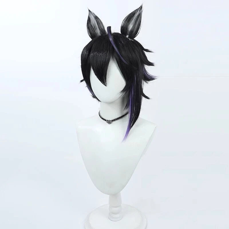 Vigil Arknights Anime Role Short Hair Wigs Hairpiece with Ears Cosplay Prop 07FC0E-D4 - KOEEK