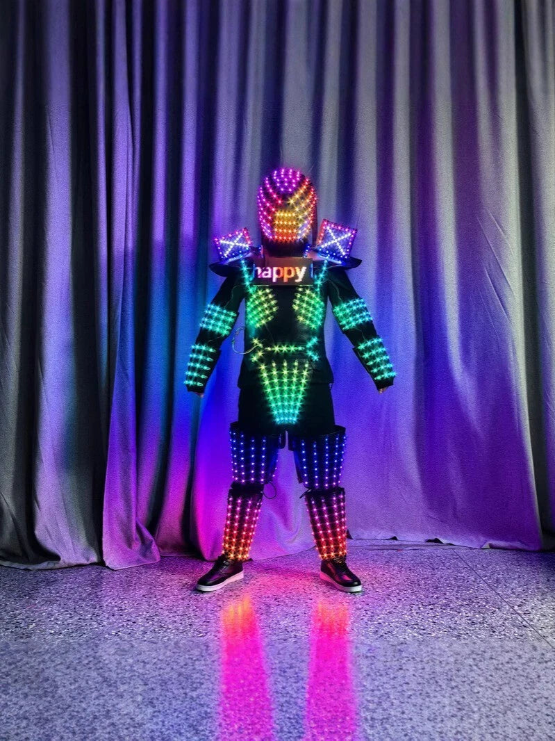 Colorful LED RGB Performance Suit Bar DJ Illuminated Dance Programming Costume 07FC0E-D4 - KOEEK
