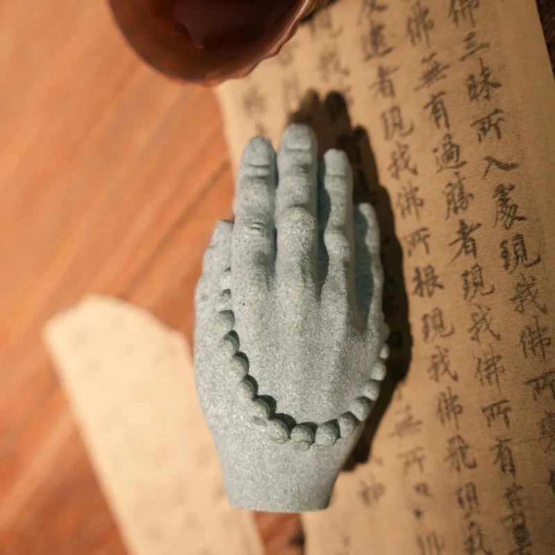 9.7cm Zen Buddhism Chinese Feng Shui Buddha Hand Statue Home Bonsai Decoration 07FC0E-D4 - KOEEK
