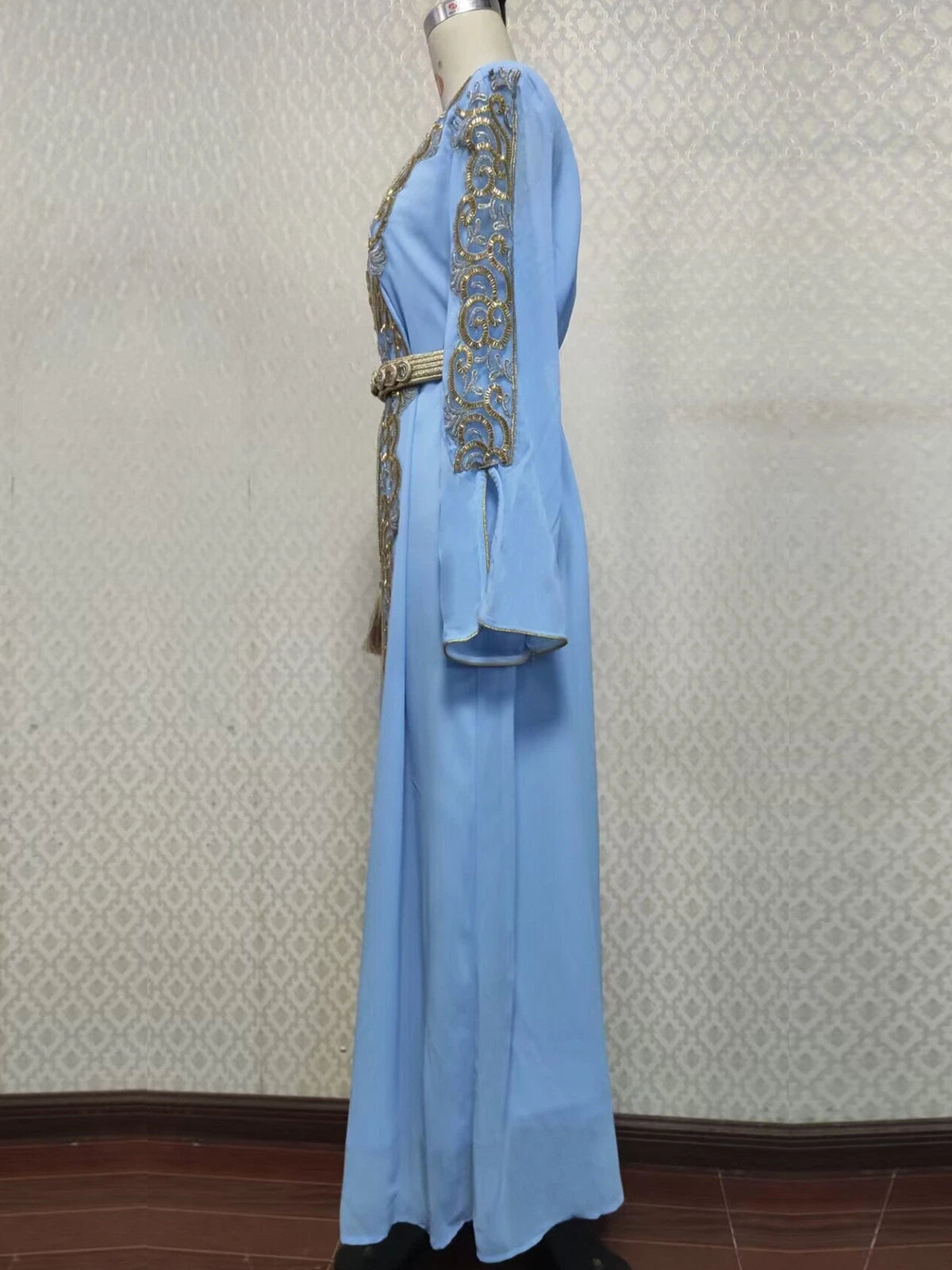 Embroidery Abaya Women Muslim Maxi Dress Kaftan Long Robes Ramadan Gown Dresses 07FC0E-D4 - KOEEK