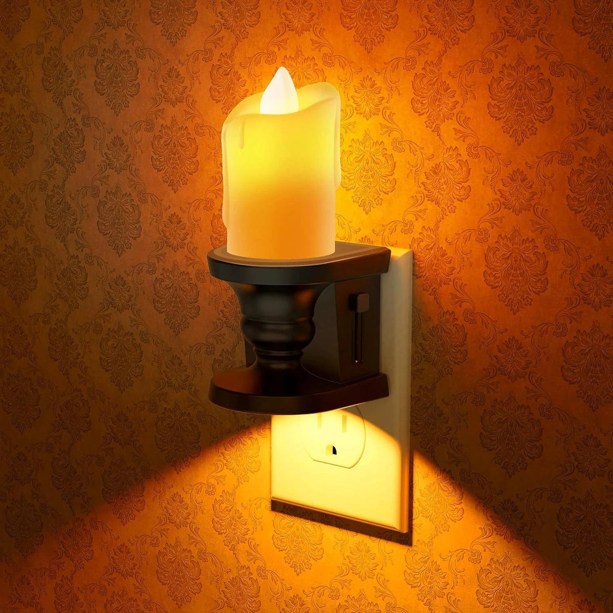 Flameless Candle Night Light, 2-Pack, Plug-In Night Light 07FC0E-D4 - KOEEK