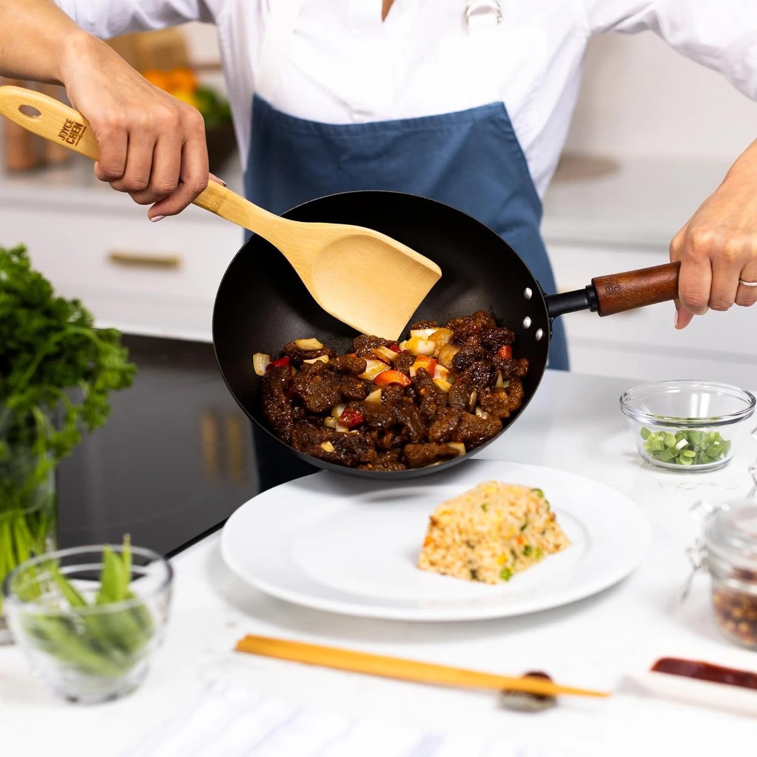 Classic Series 9.5-Inch Preseasoned Carbon Steel Stir Fry Pan 07FC0E-D4 - KOEEK