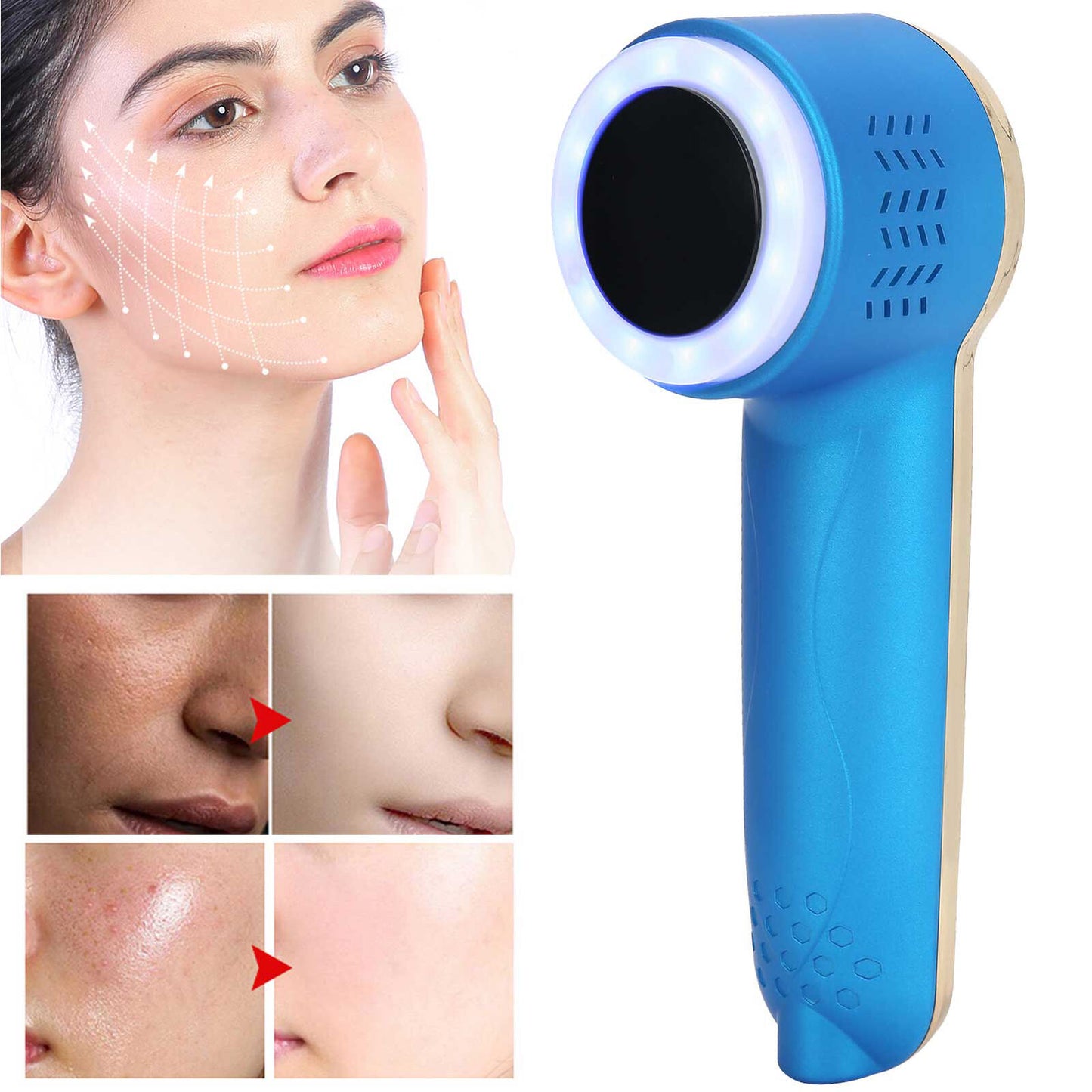 new 5‑55℃ Cold Hammer Blue Rejuvenation Whitening Moisturizing Care Machine Blue HGF koeek - KOEEK