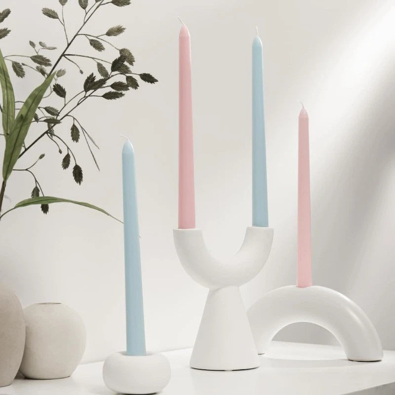 Pink Taper Candles 10'' Valentines Baby Pink Blush Candle Sticks Set of 4 | 07FC0E-D4 - KOEEK