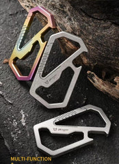 EDC Titanium Carabiner Clip with Bottle Opener Car Key Holder Organizer Keychain 07FC0E-D4 - KOEEK