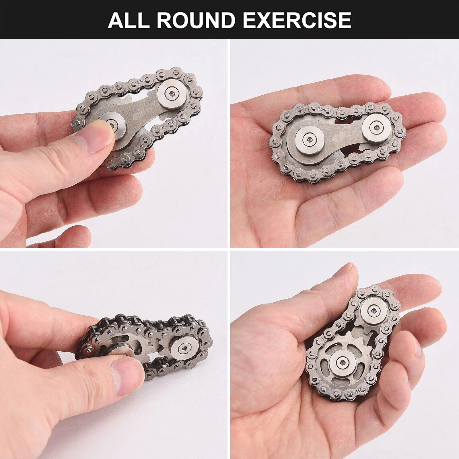 Bike Chain Gear Fidget Spinner Gyro Stainless Steel Sprocket Decompress EDC Toys 07FC0E-D4 - KOEEK