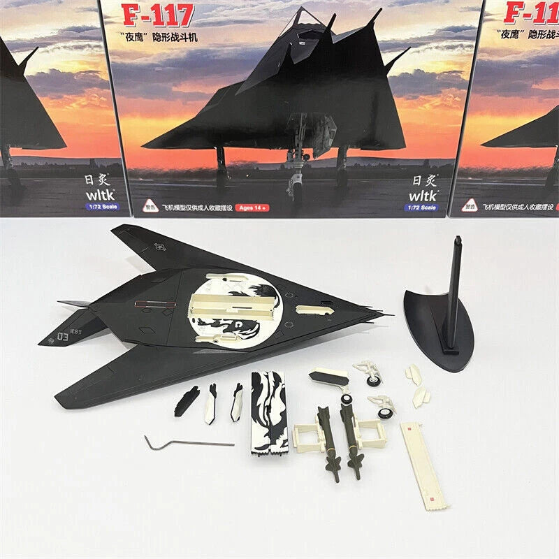 1/72 F117 Nighthawk Stealth Attack Aircraft Fighter Diecast Model Toy IN Box 07FC0E-D4 - KOEEK