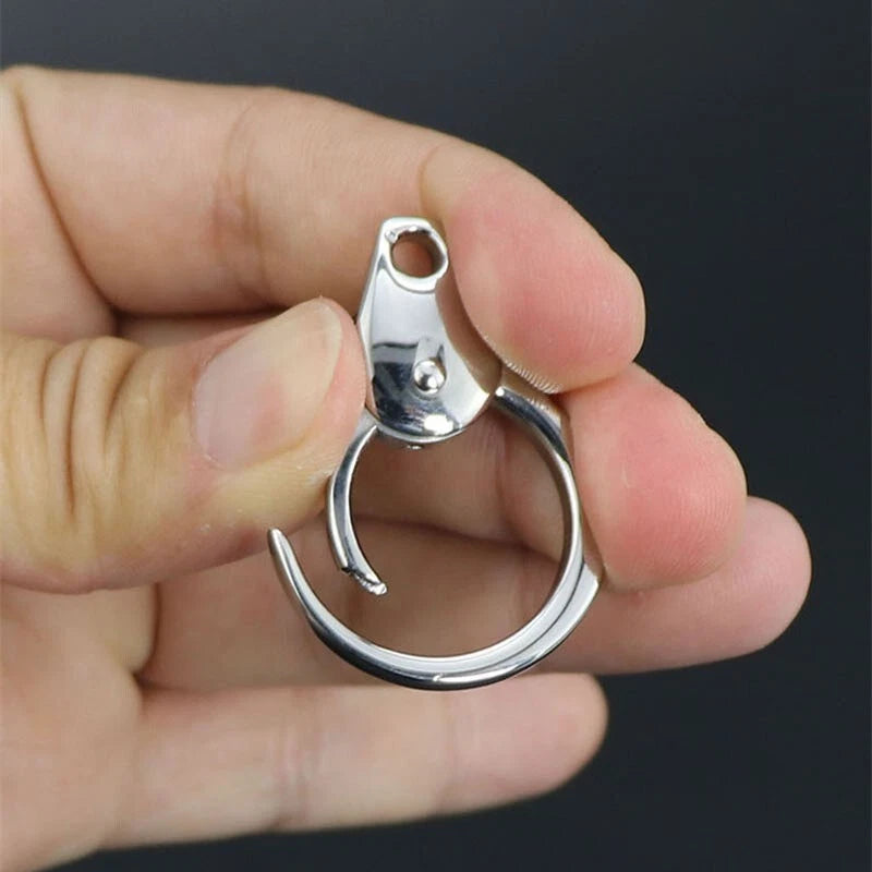 2pcs  Stainless Steel Keychain Carabiner Portable Car Key Bag Pendant EDC 07FC0E-D4 - KOEEK