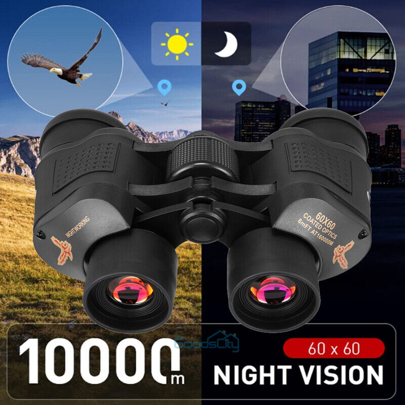 ny 60x60 HD Night Vision Militær Zoom Kraftig kikkert Teleskop Jakt og etui