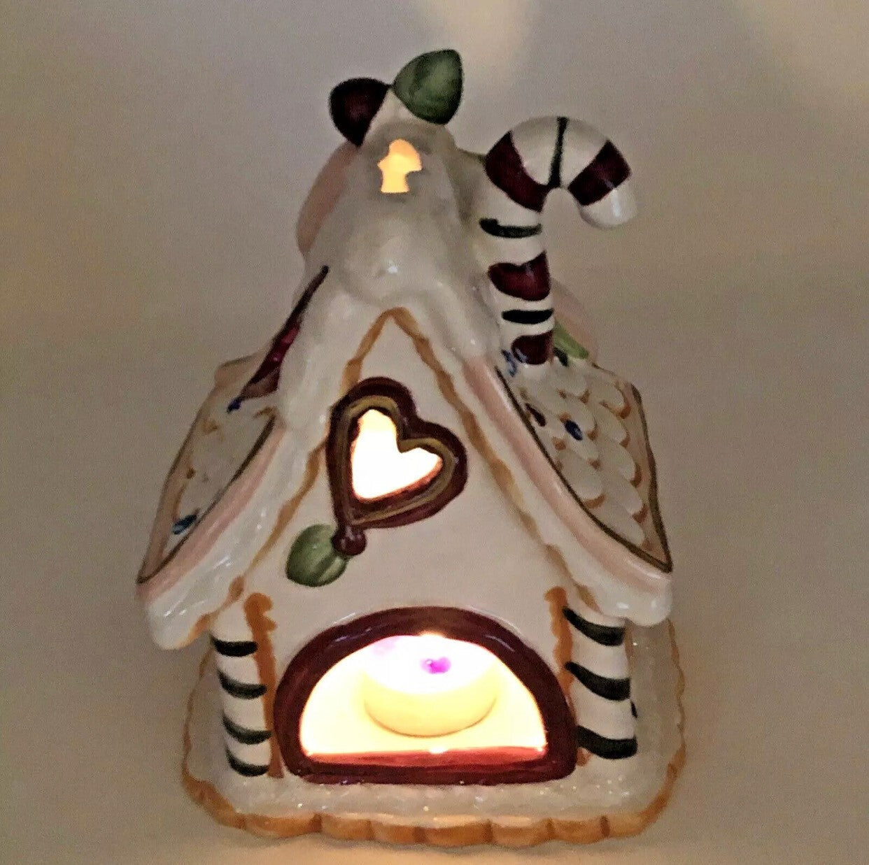 Blue Sky Clayworks Christmas Gingerbread House MOM'S COOKIE COTTAGE Tea Light BLUE SKY - KOEEK