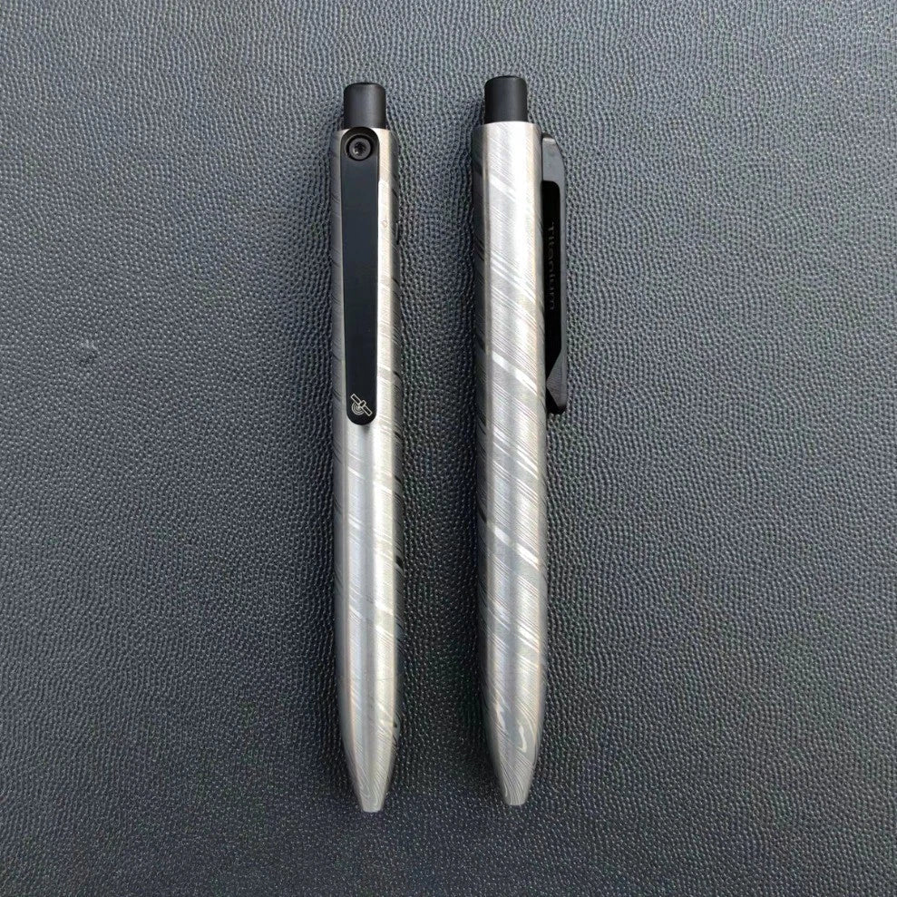 Damascus Steel EDC Pen - Tactical Writer w/ Glass Breaker & Unique Pattern. 07FC0E-D4 - KOEEK