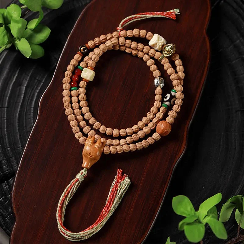 Tibetan Baixiangzi 108 Buddha Bead Handstring Bracelet Necklace Amulet Bangle 07FC0E-D4 - KOEEK