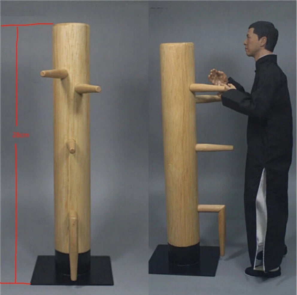 1/6 Ip Man Wing Chun Stun Wooden Dummy Kung Fu 28cm Strike Pad Metal Base Boxed 07FC0E-D4 - KOEEK