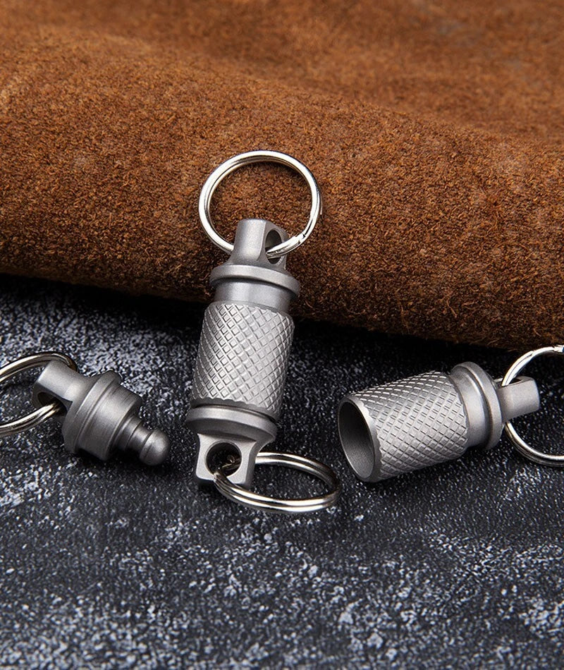 Titanium Alloy Insert Buckle Gimbal Ring Portable Double Keychain PendantEDC EDC - KOEEK