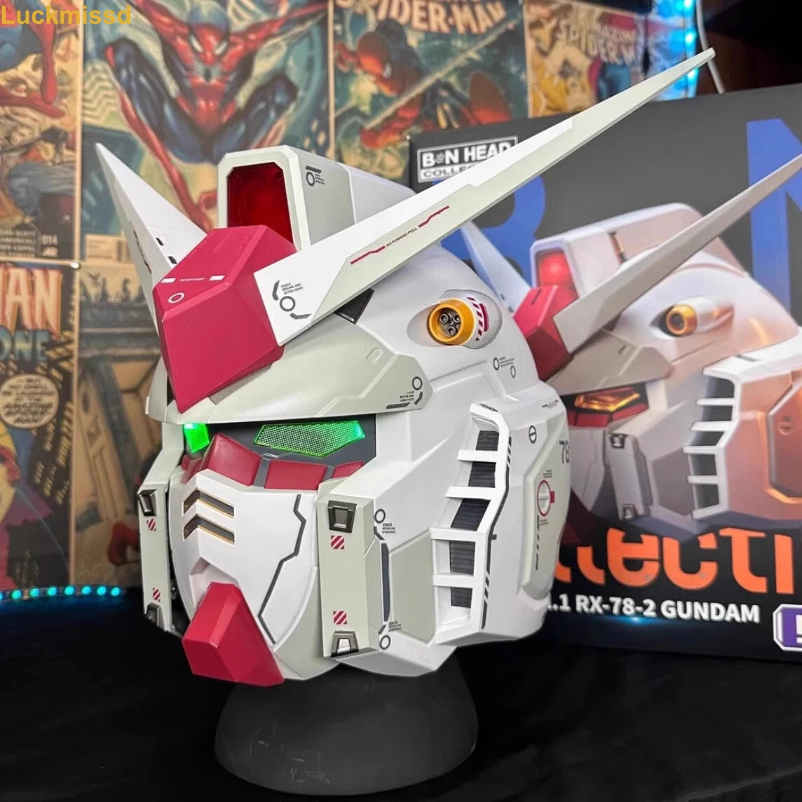 Mobile Suit Gundam RX-78 Cosplay Wearable Anime Helmet Mask Light up Collection 07FC0E-D4 - KOEEK