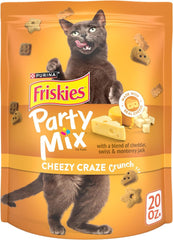 new Purina Friskies Cat Treats, Party Mix Cheezy Craze Crunch - 20 oz. Pouch PURINA - KOEEK