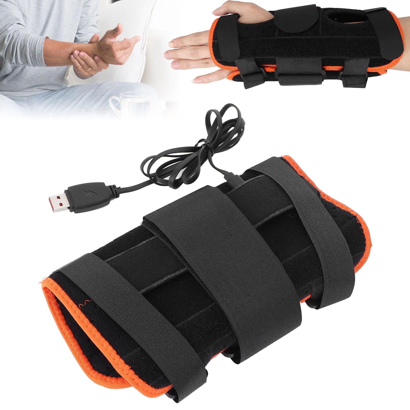 new Wrist Hand Pad Wraps Electric Heated Hand Wrist Brace For Tunnel Syndrome HGF koeek - KOEEK