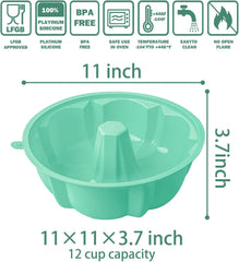 new 10 Inch Silicone Cake Pan for Bundt, 12 Cups Nonstick Fluted Tube for... 07FC0E-D4 - KOEEK