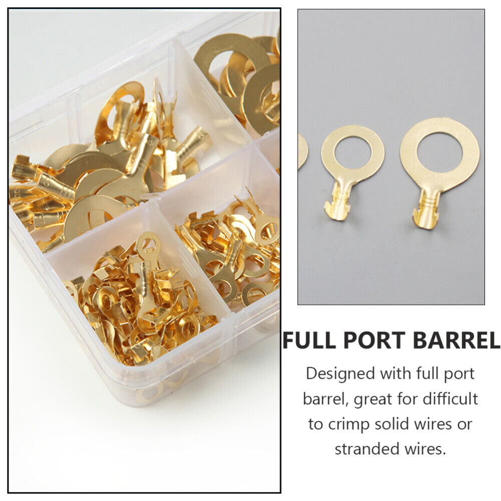 new  150 Pcs Copper Ring Terminal Battery Connectors Crimp Wire Terminals Tubular koeek - KOEEK