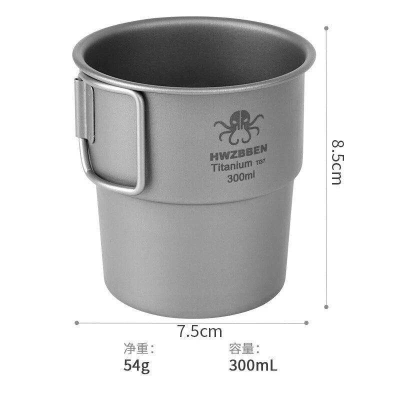 EDC Outdoor Camping Pure Titanium Coffee Water Cup Portable Folding Mug Cup EDC - KOEEK