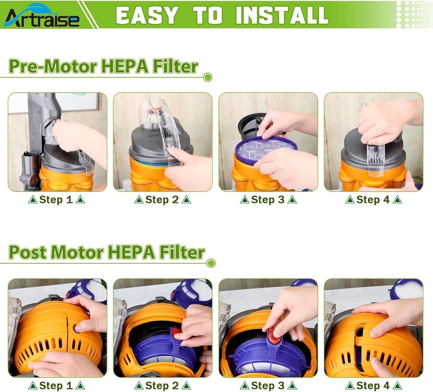 Filter cartridge replacement kit, suitable for all DC25 models 07FC0E-D4 - KOEEK