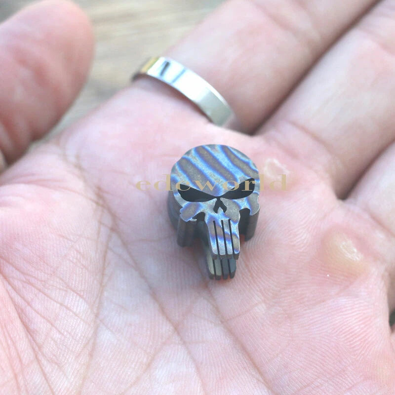 Flame TC4 Titanium Punisher Skull Parachute Cord Lanyard Bead Pendant DZ-01F EDC 07FC0E-D4 - KOEEK