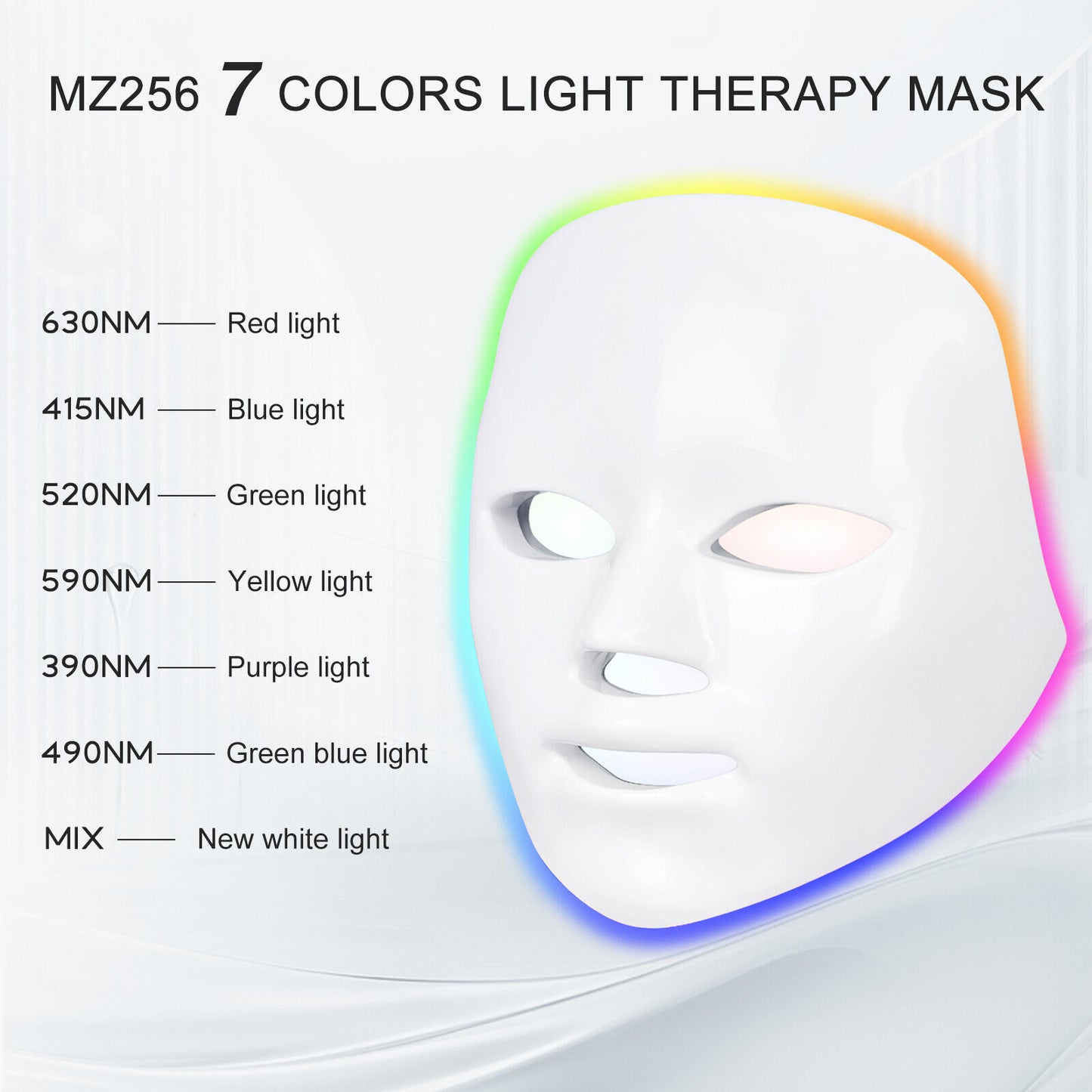 ny Red Light Therapy Face LED Face Mask Lys Therapy Mask for Facial Skin Care US