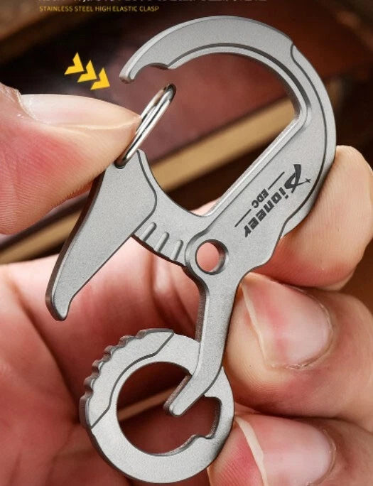 EDC Titanium Alloy Multi tools Personalize Keychain Bottle Opener Buckle 07FC0E-D4 - KOEEK