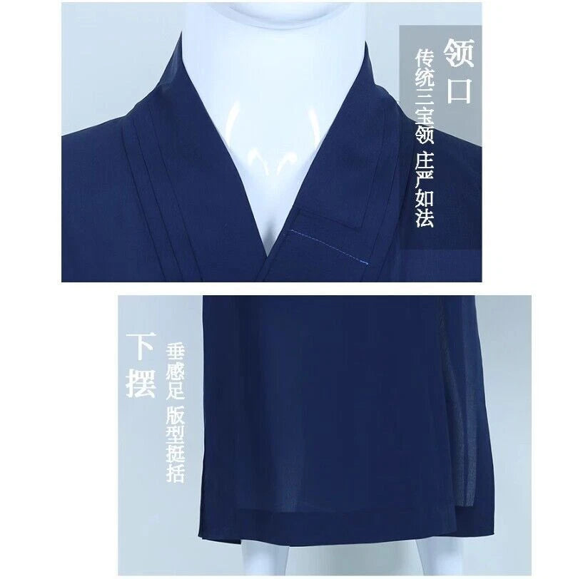 Shaolin Monk Clergy Robe Uniform Buddhist Meditation Kung fu Tai chi Suit Summer 07FC0E-D4 - KOEEK