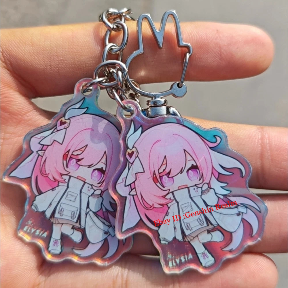 Anime Honkai Impact 3 Elysia Cute Acrylic Keychain Backpack Pendant Decor Gift 07FC0E-D4 - KOEEK