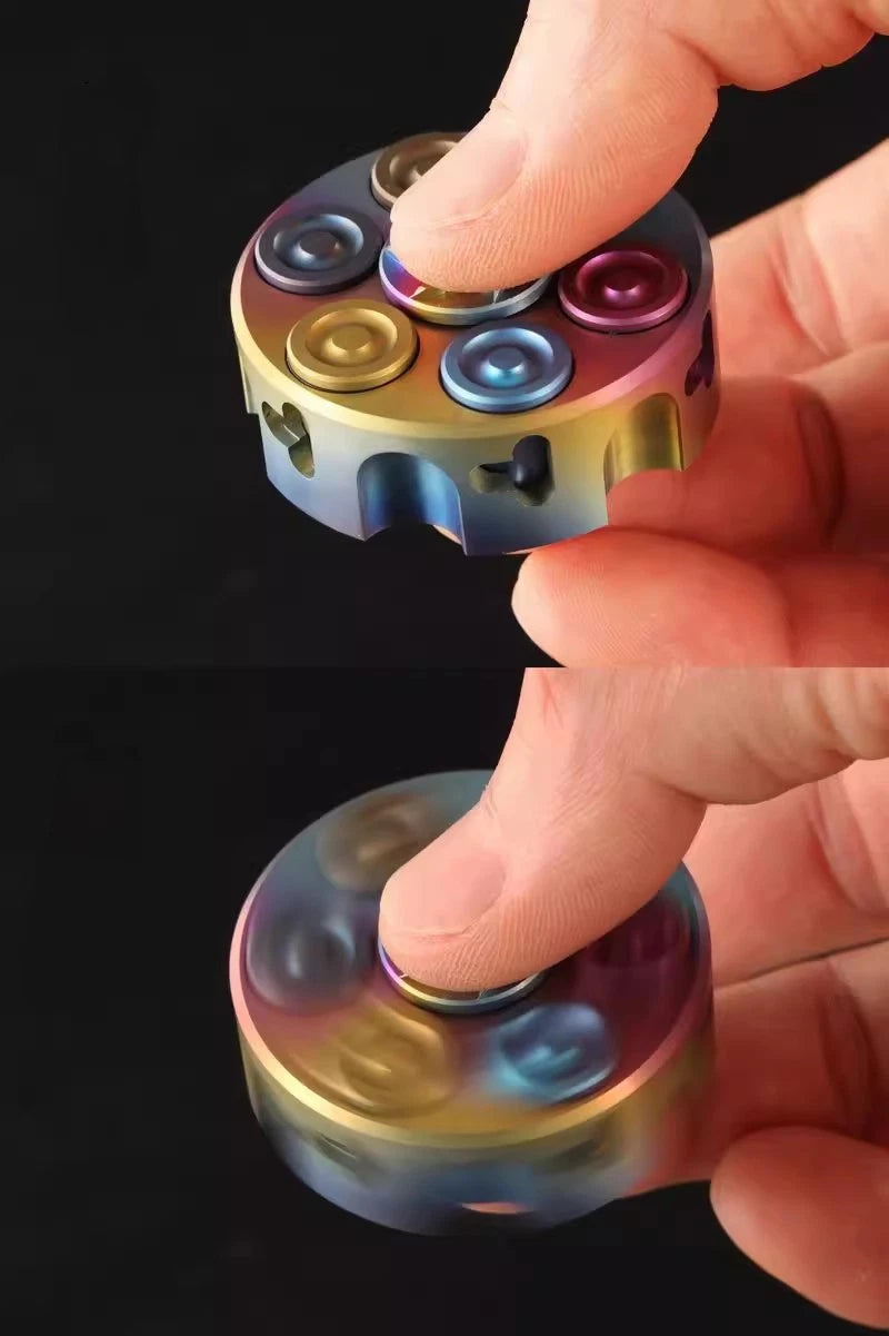 Titanium Alloy Hand Twisting Spinning Top Gyro Gyroscope EDC Fidget Spinner Toy 07FC0E-D4 - KOEEK