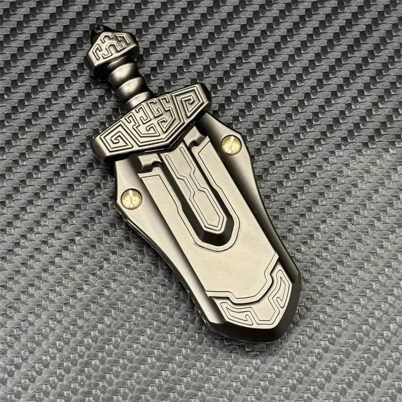 Exquisitely Carved Sword EDC Fidget Toy Fashion Stainless Steel Fidget Slider 07FC0E-D4 - KOEEK