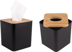 Tissuebox cover,tissue holder dimensions:5 inches × 5 inches × 5.4 inches(black) 07FC0E-D4 - KOEEK