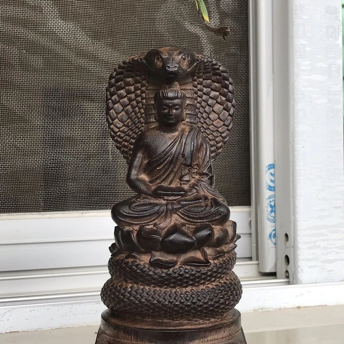 Vietnamese Agarwood Carved Buddha Vairocana Figurine Wooden Sculpture Home Decor 07FC0E-D4 - KOEEK