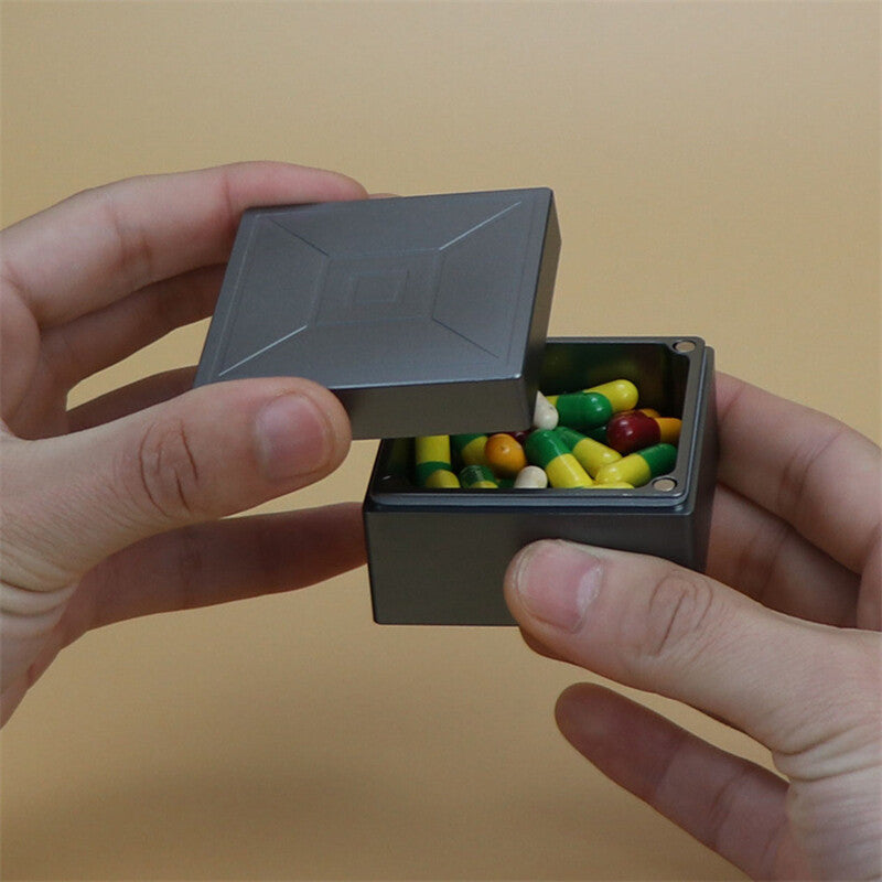 EDC Aluminum Alloy Square Magnet Adsorption Jewelry Storage Box Pills Tool Box 07FC0E-D4 - KOEEK