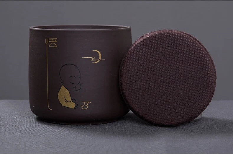 Purple Clay Tea Caddy Puer Tea Storage Tea Jar Candy Dried Fruit Container Box 07FC0E-D4 - KOEEK