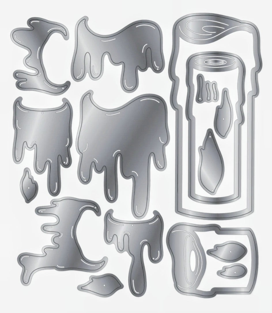 Crafters Companion Christmas By Candlelight Dies:Candle Trio Dies/Light Stamps! 07FC0E-D4 - KOEEK